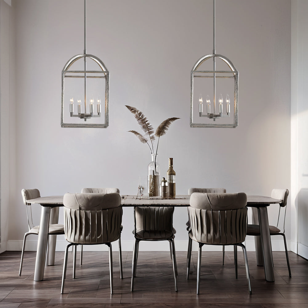 Modern Industrial Forged-Iron Pendant Light - Adjustable Height Hanging Light Fixtures, Suitable for Dining Room And Living Room