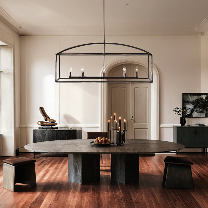 ForgeCurve Dining Chandelier - Modern Hand-Forged Chandelier with Organic Curves Suitable for Dining Room And Living Room