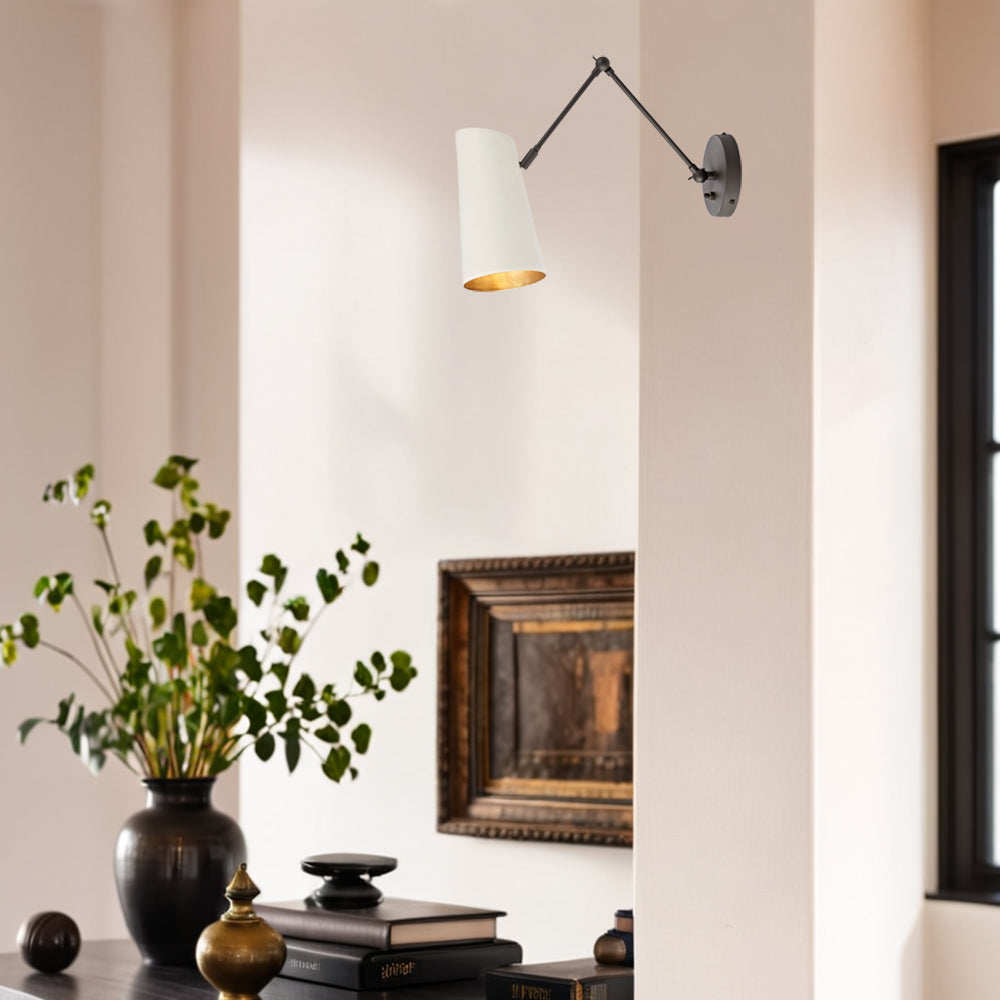 Elegant Articulating Mid-Century Modern Metal Sconce - Stylish and Functional Wall Lights for Living Room