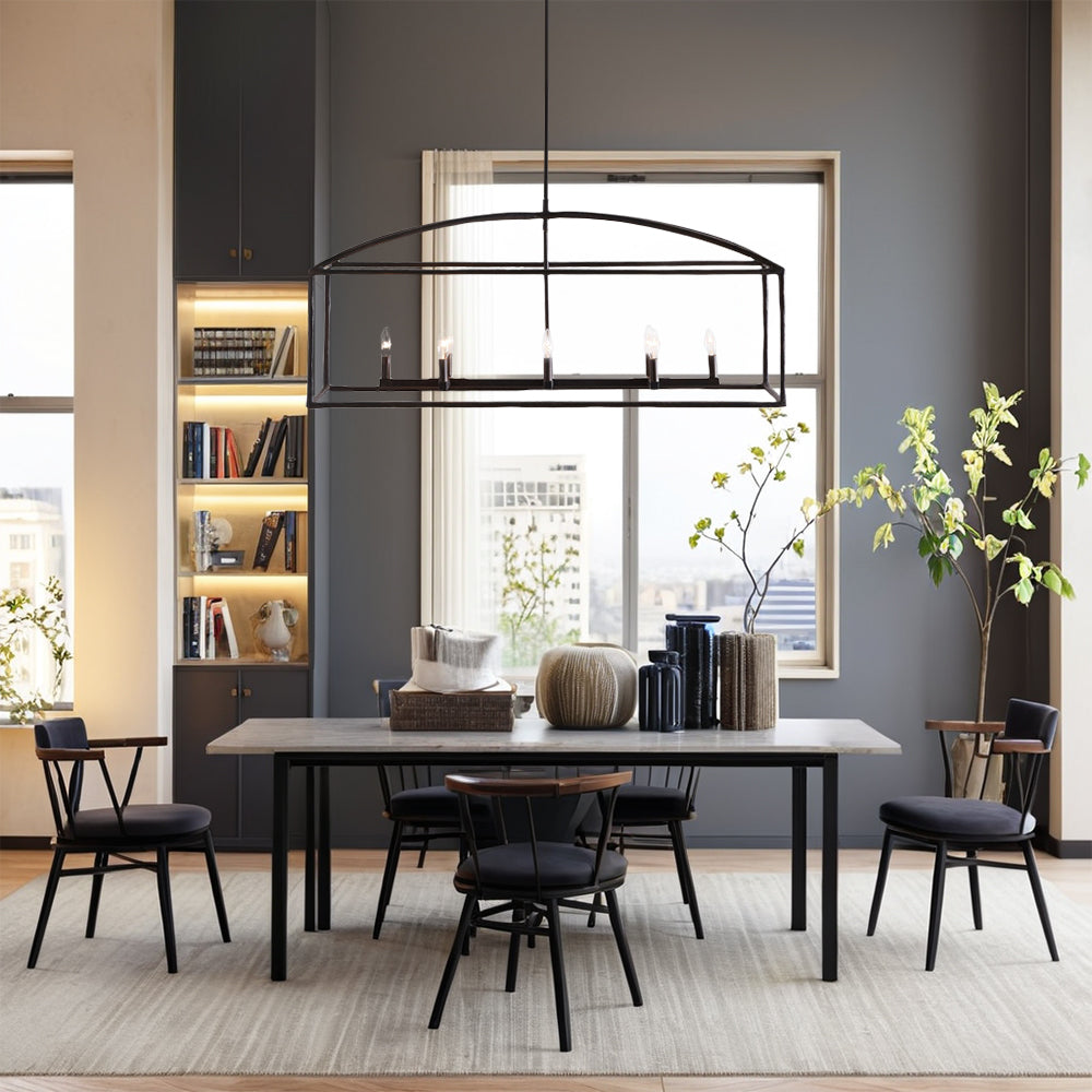 ForgeCurve Dining Chandelier - Modern Hand-Forged Chandelier with Organic Curves Suitable for Dining Room And Living Room