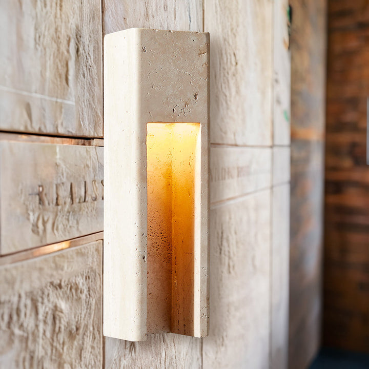 Travertine Polished Stainless Steel Canopy Indoor/Outdoor Sconce - Elegant Industrial Wall Lighting