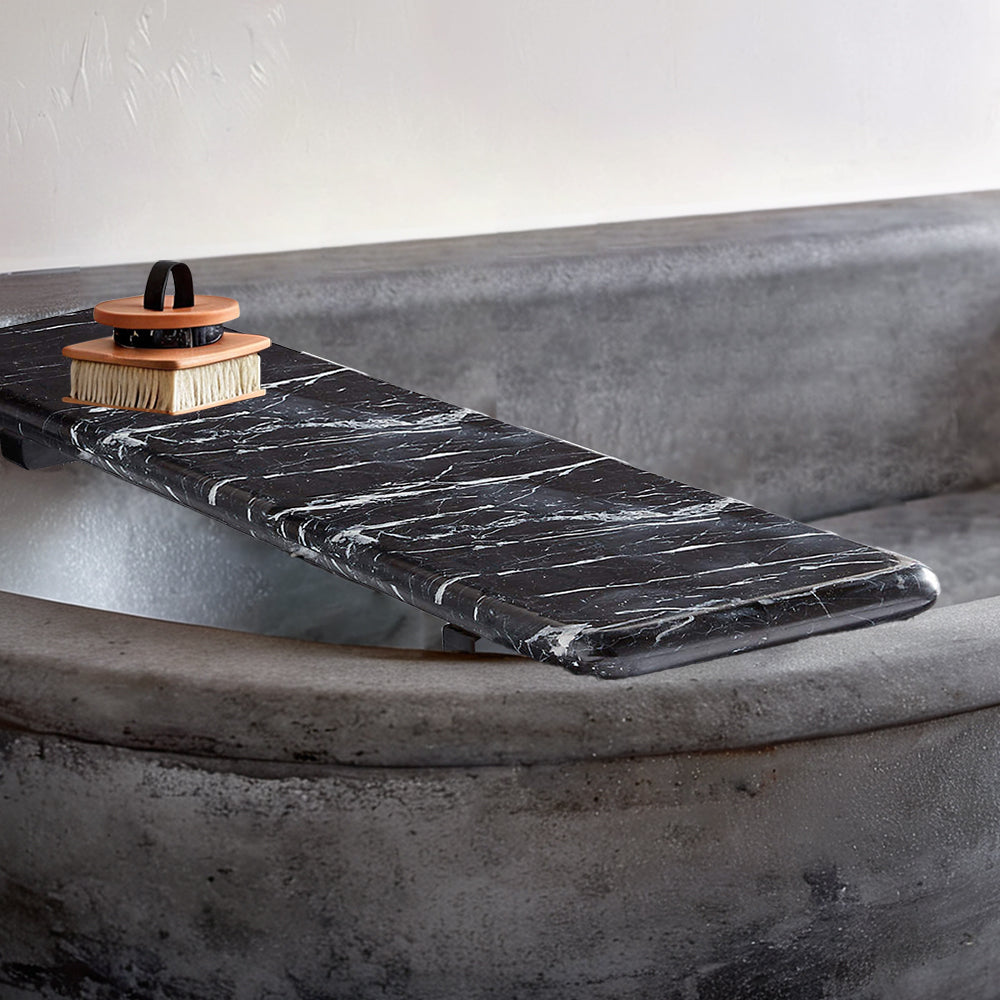 Handcrafted Black Marquina Marble Bath Accessories - Unique and Chic Bathroom Supplies for Elegant Decor