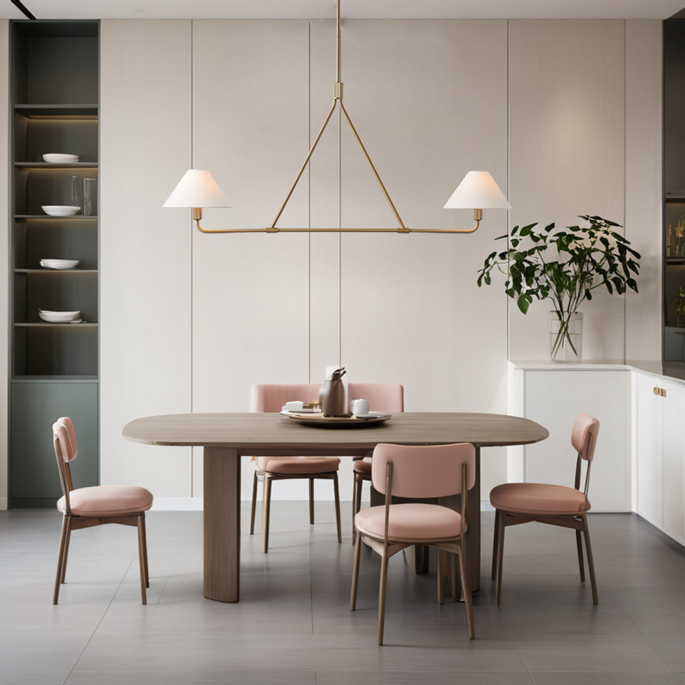 Minimalist Elegance Architectural 2-Light Tapered Pendant: Angular and Minimalist Design for Dining, Bedroom, and Living Room Illumination