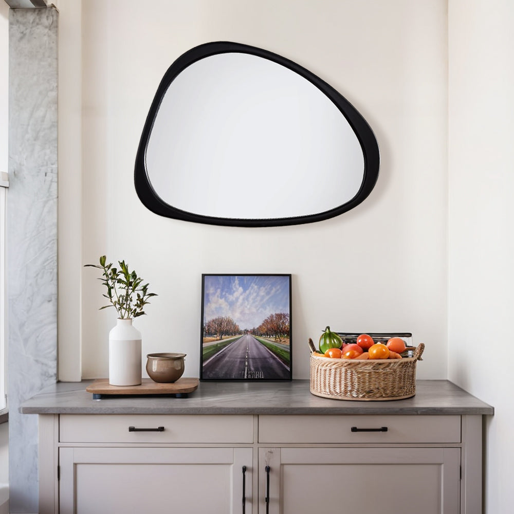 Reflections of Nature: Acacia Wood Framed Mirror - Handcrafted Polished Acacia Wood Frame - Perfect for Asymmetrical Mirror, Large Asymmetrical Mirror, and Asymmetrical Bathroom Mirror