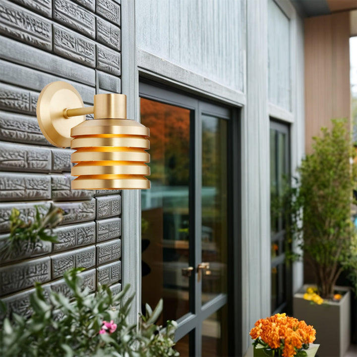 Illuminate Brass Louver Sconce - Adjustable Dimmable Wall Light Fixture-Perfect for the Living Room and Outdoors