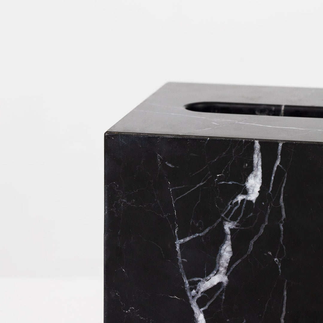 Handcrafted Black Marquina Marble Bath Accessories - Unique and Chic Bathroom Supplies for Elegant Decor