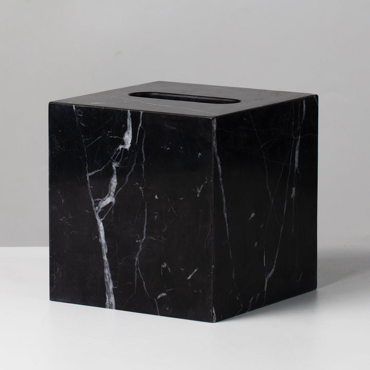 Handcrafted Black Marquina Marble Bath Accessories - Unique and Chic Bathroom Supplies for Elegant Decor