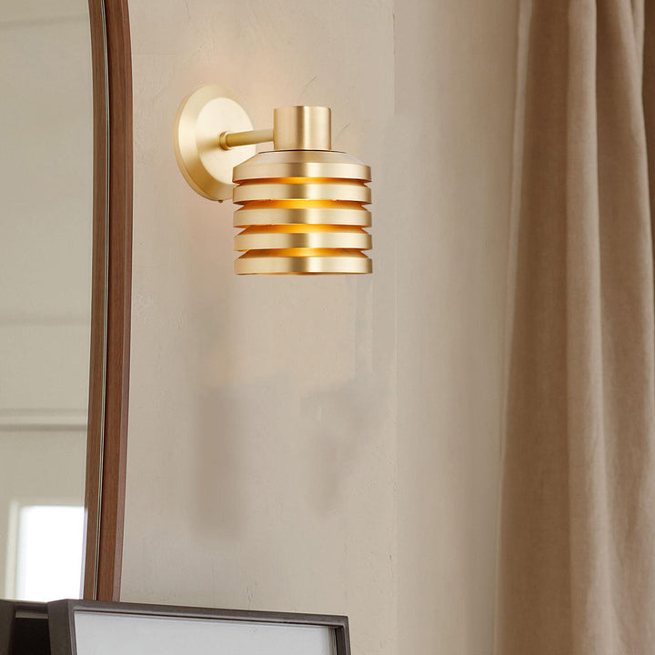 Illuminate Brass Louver Sconce - Adjustable Dimmable Wall Light Fixture-Perfect for the Living Room and Outdoors