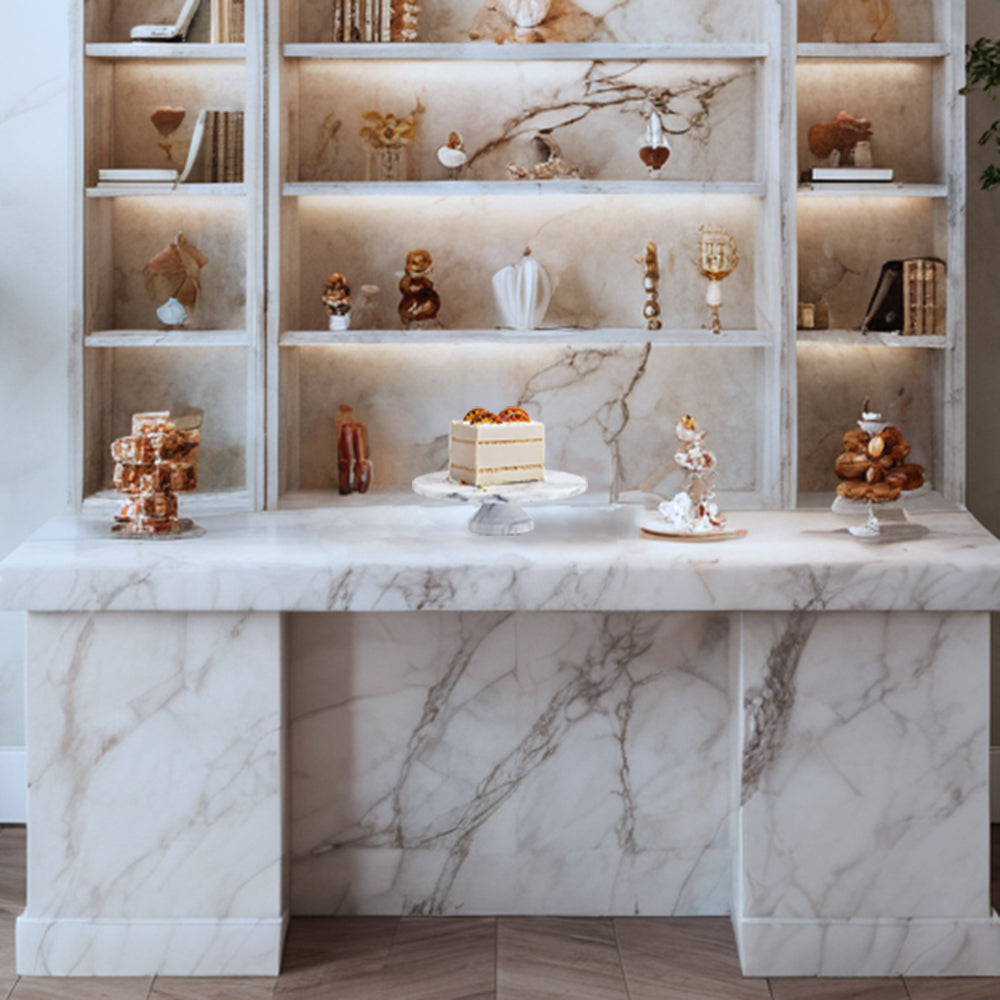 Unique Marble Cake Stand with Footed Base for Festive Presentation