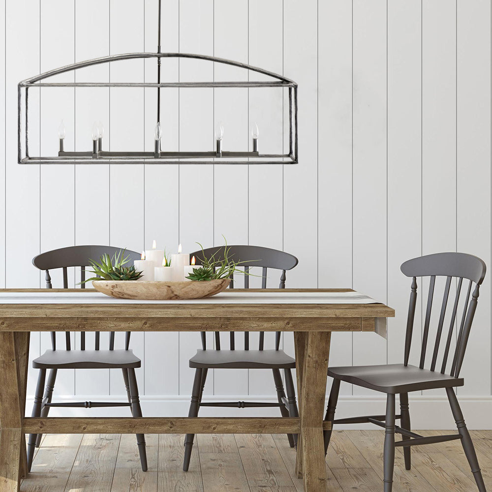 ForgeCurve Dining Chandelier - Modern Hand-Forged Chandelier with Organic Curves Suitable for Dining Room And Living Room