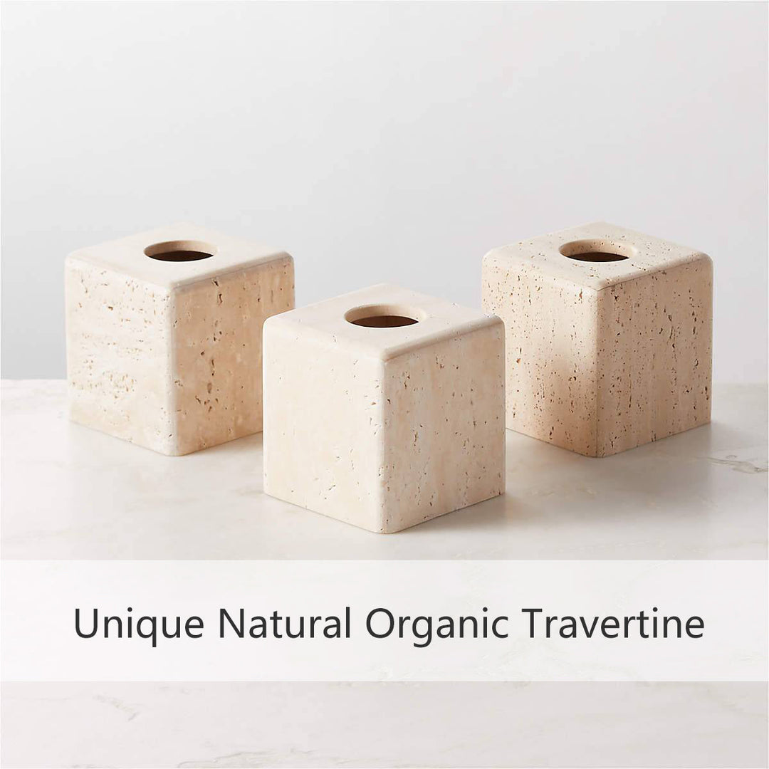 Nature's Touch Travertine Bath Accessories with Organic Edge and Unique Variations for Rustic Bathroom Decor