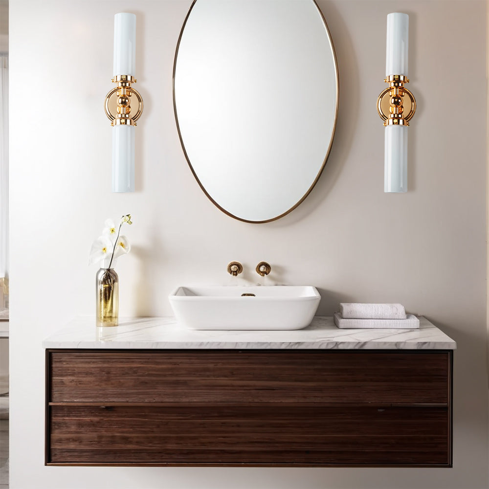 Spherical Steel Sconce - Modern Silhouette with Steel Construction and Spherical Detail - Stylish Bathroom Wall Lights and Contemporary Bathroom Sconces Modern