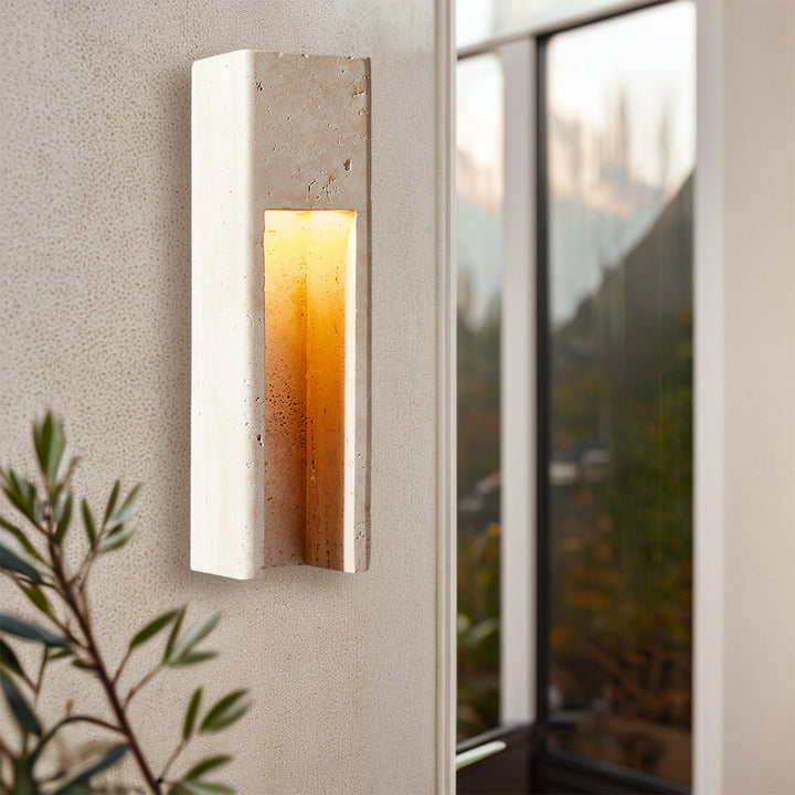 Travertine Polished Stainless Steel Canopy Indoor/Outdoor Sconce - Elegant Industrial Wall Lighting