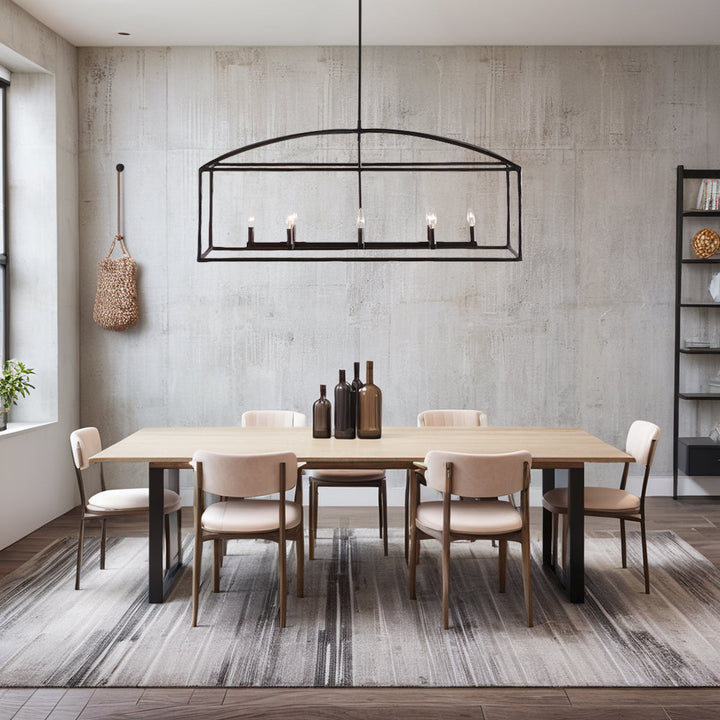 ForgeCurve Dining Chandelier - Modern Hand-Forged Chandelier with Organic Curves Suitable for Dining Room And Living Room