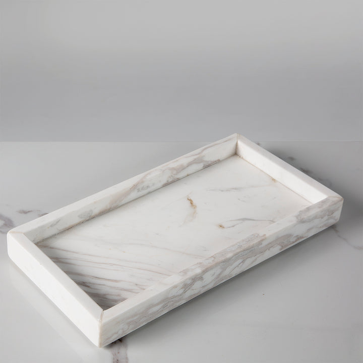 Polished Arabascato Marble Bath Accessories with Stainless Steel Pump - Elegant Decor for Marble Bathrooms, Featuring Unique Veining