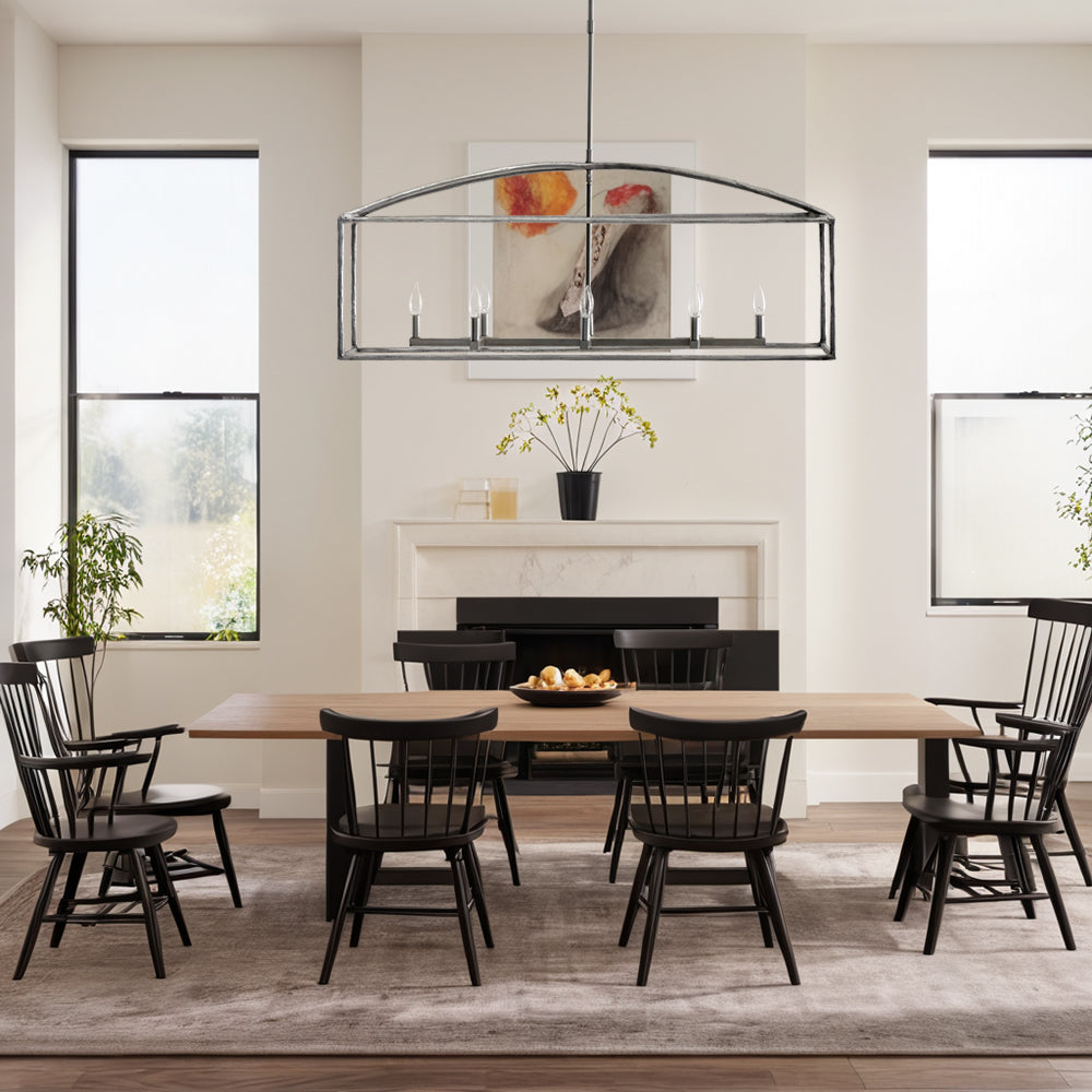 ForgeCurve Dining Chandelier - Modern Hand-Forged Chandelier with Organic Curves Suitable for Dining Room And Living Room