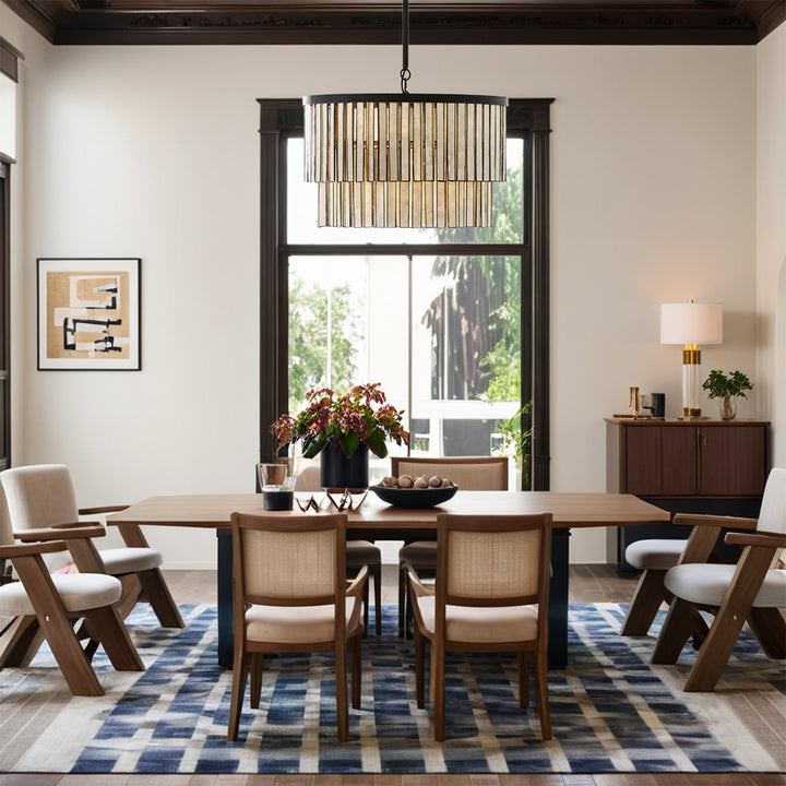 Coastal Astrid Capiz Round Chandelier perfect for a formal dining room, inspired bedroom or casual breakfast nook