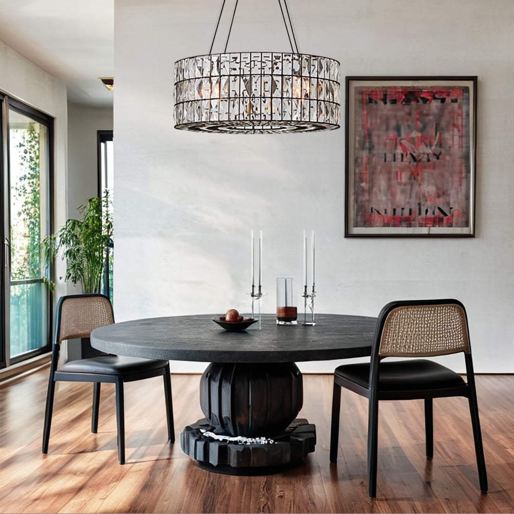 Glimmering Heights Adjustable Crystal Chandelier - Elegant Lighting Fixture for Dining Room, Living Room, and Bedroom