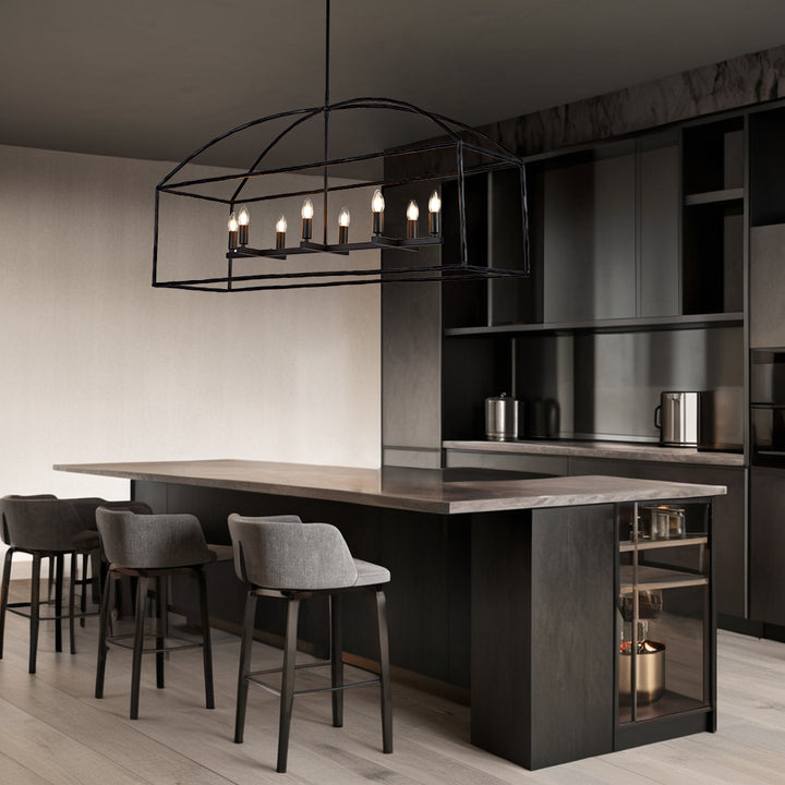ForgeCurve Dining Chandelier - Modern Hand-Forged Chandelier with Organic Curves Suitable for Dining Room And Living Room