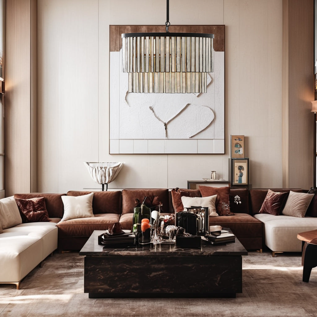 Coastal Astrid Capiz Round Chandelier perfect for a formal dining room, inspired bedroom or casual breakfast nook