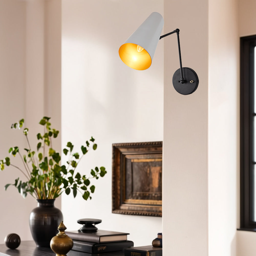 Elegant Articulating Mid-Century Modern Metal Sconce - Stylish and Functional Wall Lights for Living Room