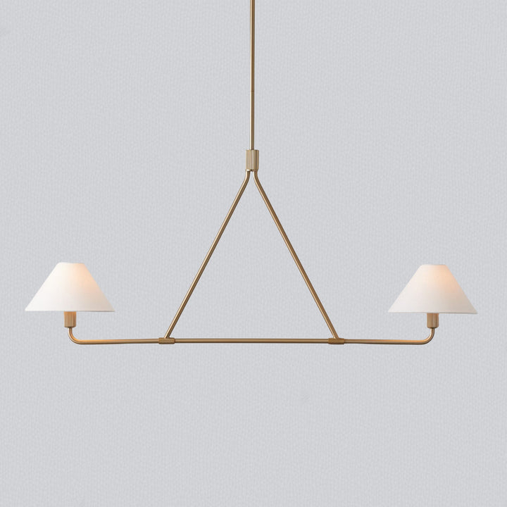 Minimalist Elegance Architectural 2-Light Tapered Pendant: Angular and Minimalist Design for Dining, Bedroom, and Living Room Illumination