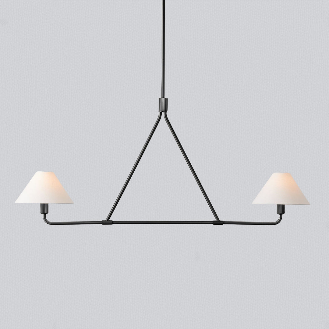 Minimalist Elegance Architectural 2-Light Tapered Pendant: Angular and Minimalist Design for Dining, Bedroom, and Living Room Illumination