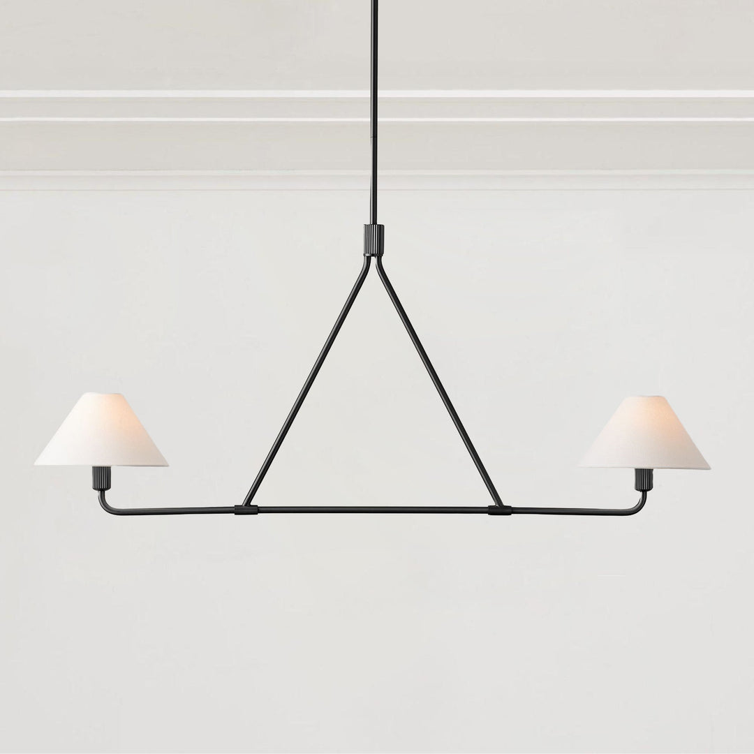 Minimalist Elegance Architectural 2-Light Tapered Pendant: Angular and Minimalist Design for Dining, Bedroom, and Living Room Illumination