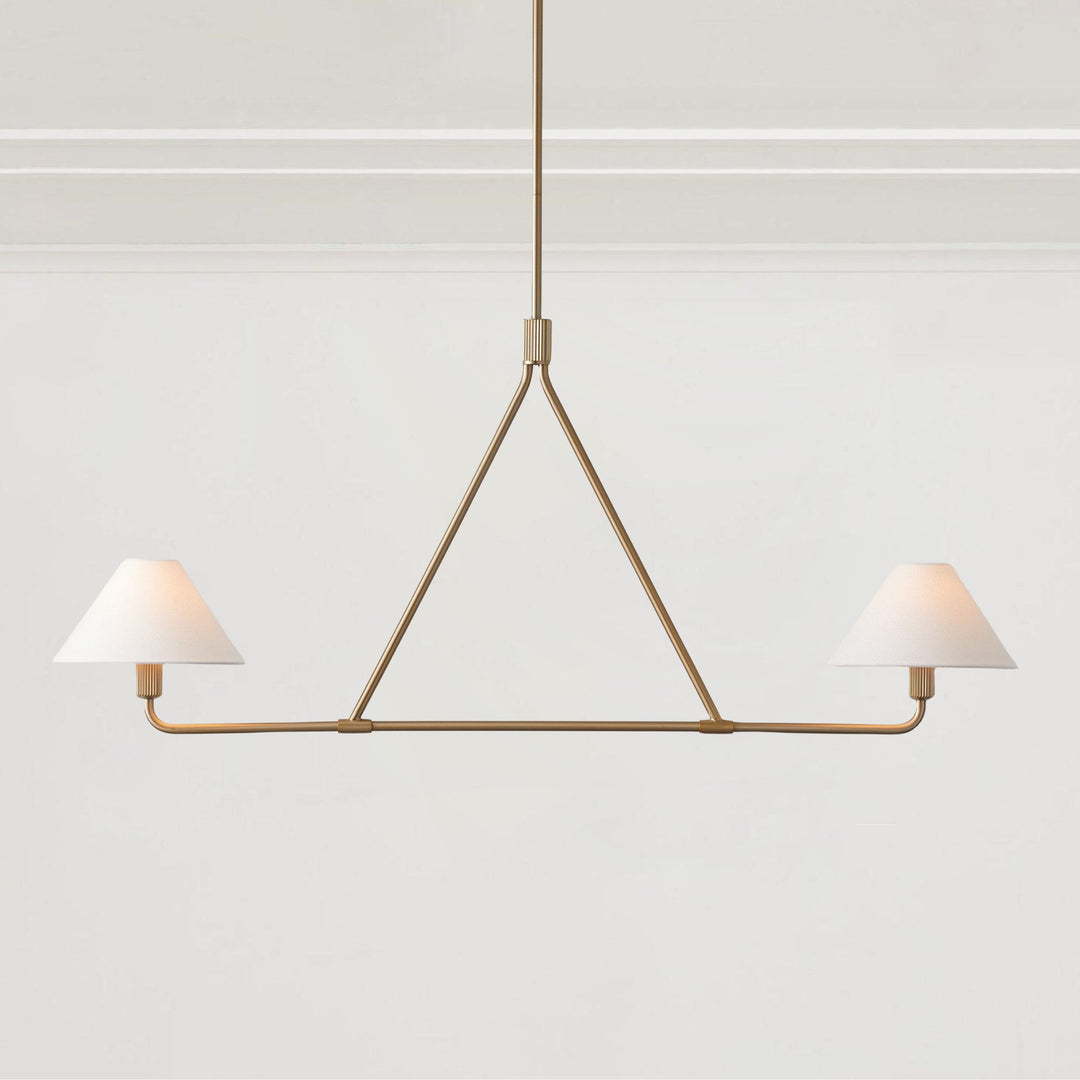 Minimalist Elegance Architectural 2-Light Tapered Pendant: Angular and Minimalist Design for Dining, Bedroom, and Living Room Illumination