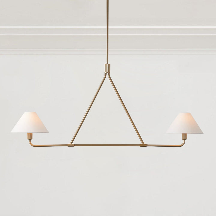 Minimalist Elegance Architectural 2-Light Tapered Pendant: Angular and Minimalist Design for Dining, Bedroom, and Living Room Illumination