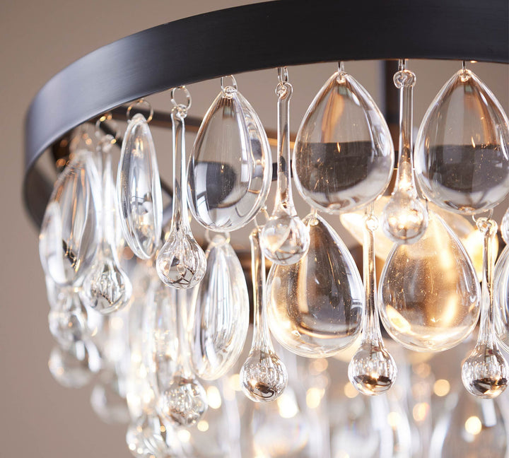 Crystal Sphere Glow Pendant Light - Versatile Appeal with Crystal Droplets and Spherical Frame for Living Room and Bedroom Lighting