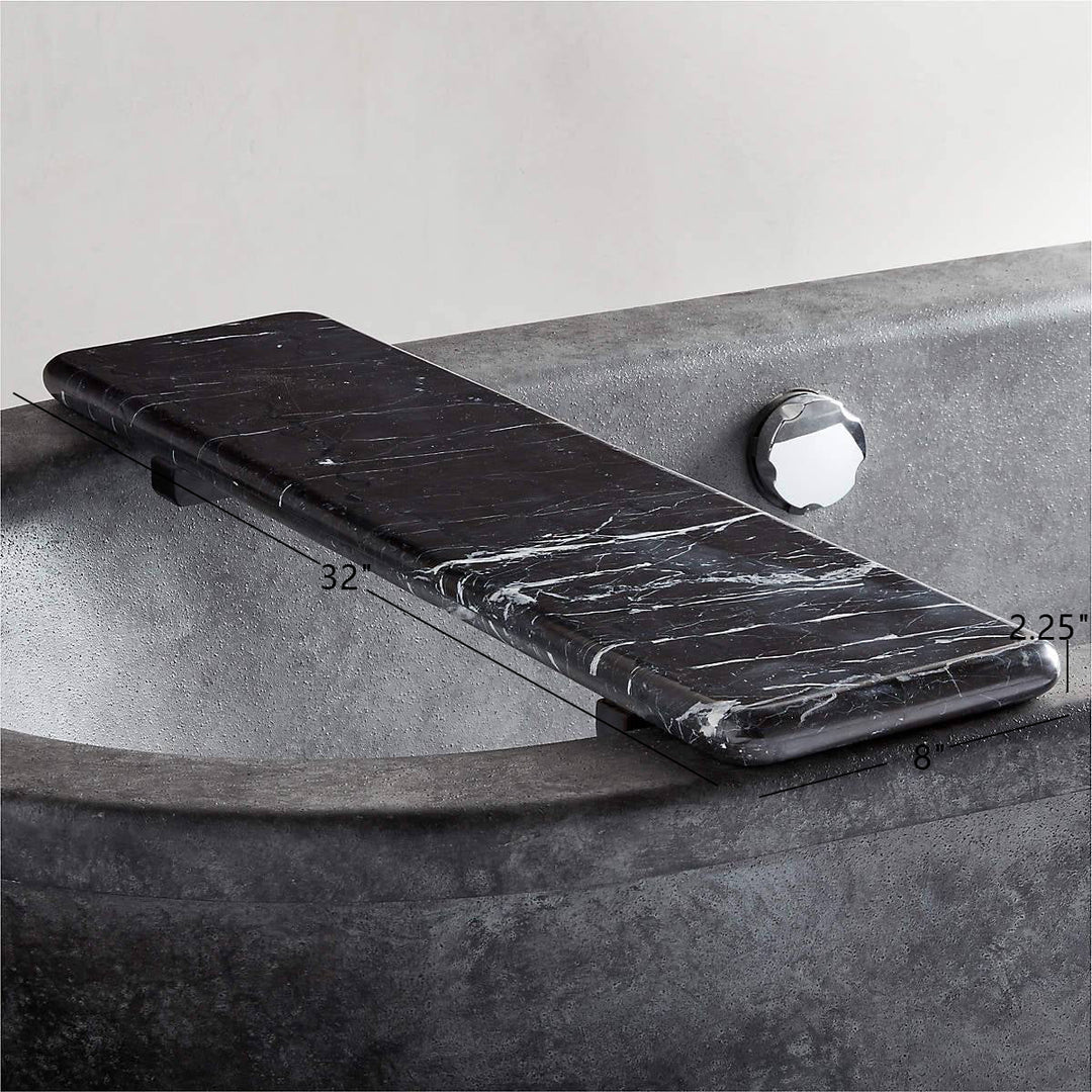 Handcrafted Black Marquina Marble Bath Accessories - Unique and Chic Bathroom Supplies for Elegant Decor