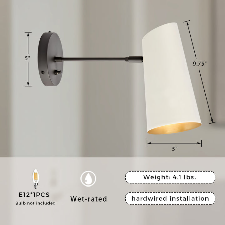 Metal Medium Streamline Glow Sconce - Articulating Brass Wall Lights for Living Room