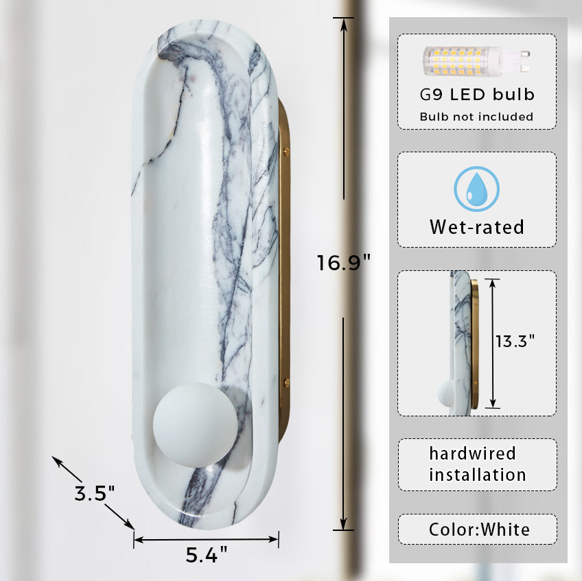 Roxane White Marble Wall Sconce - Elegant Roxane sconce Design with Stunning Finishes - Perfect for Bathroom Sconce and Kitchen Sconce