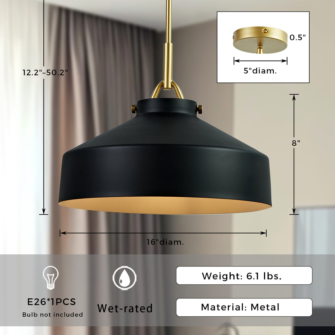 VersaGlow Premium Metal Pendant Light -16*- Elegant Multi-Functional Design with Premium Material for Dining Room