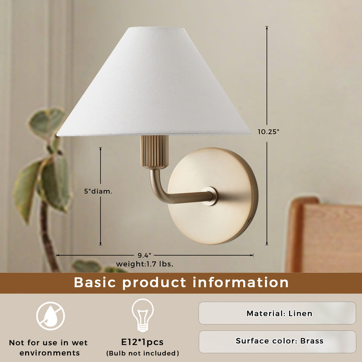 Elegant Linen Glow Sconce - Architectural Design Tapered Shade Wall Sconce for Bedroom and Living Room - A Statement Piece of Elegance and Sophistication
