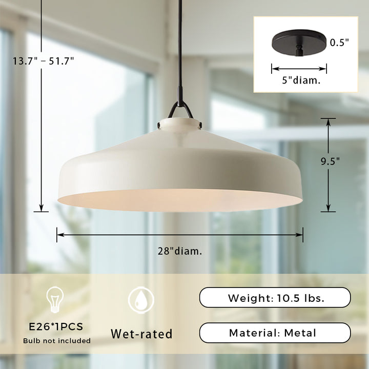 VersaGlow Premium Metal Pendant Light -28*- Elegant Multi-Functional Design with Premium Material for Dining Room