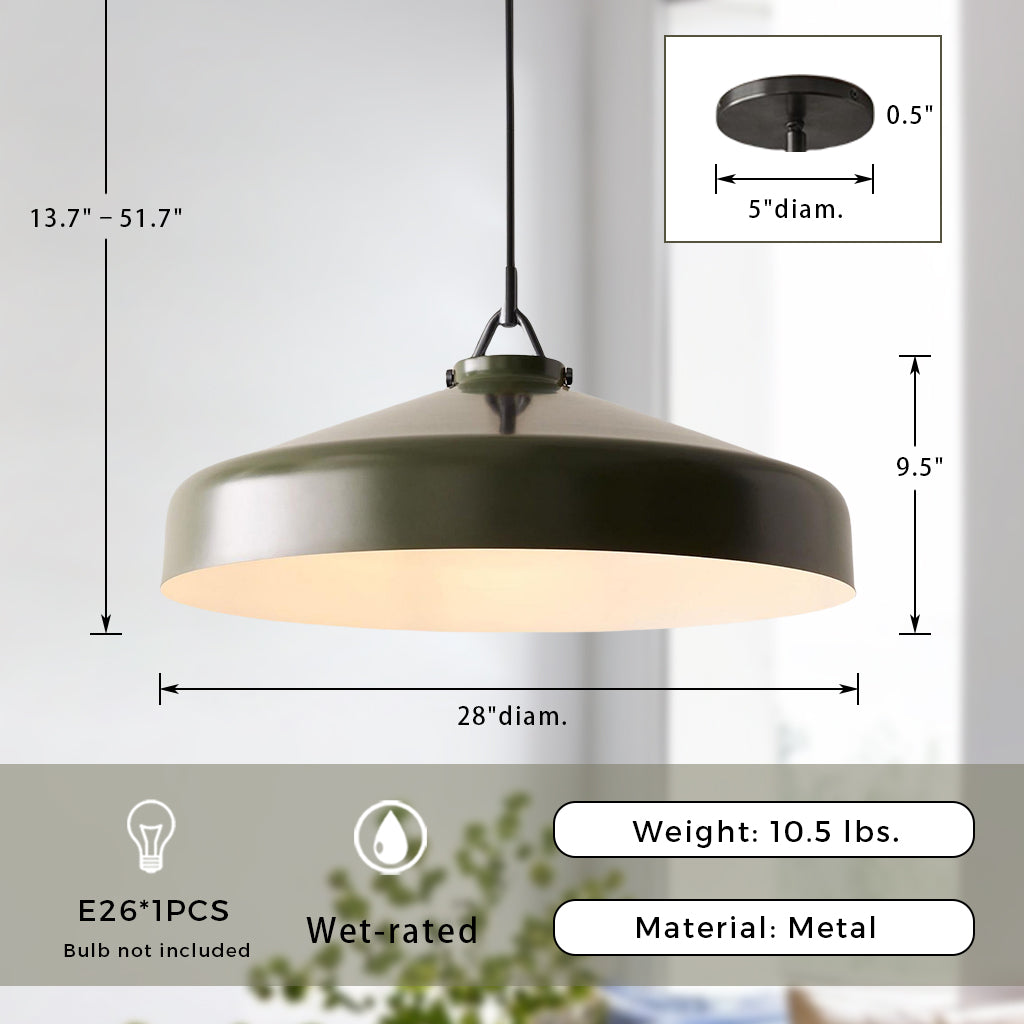 VersaGlow Premium Metal Pendant Light -28*- Elegant Multi-Functional Design with Premium Material for Dining Room