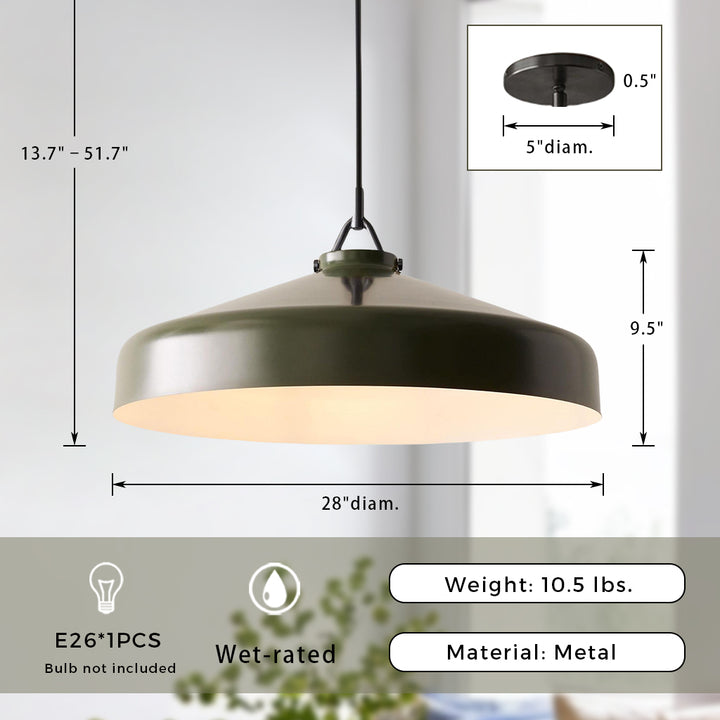 VersaGlow Premium Metal Pendant Light -28*- Elegant Multi-Functional Design with Premium Material for Dining Room