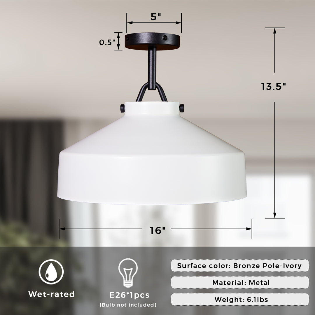 Flexillum Living Room Flush Mount 16" - Sleek Design with Angular Details, Versatile Placement, and Dimmer Switch Compatible - Perfect for Living Room, Ceiling Lamps for Living Room, and Lounge Lights Ceiling