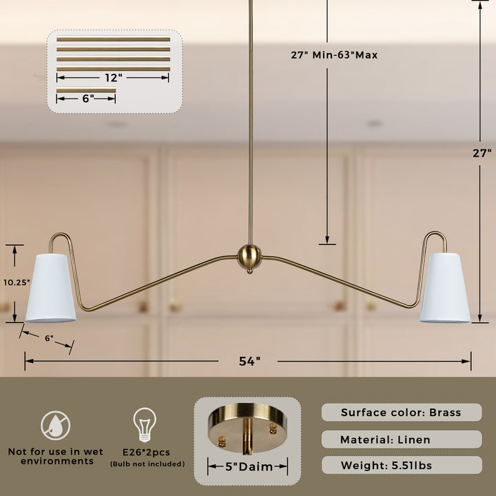 Jonas Linear Chandelier- Design with minimal elegant - Perfect Light Fixtures for Dining Room and Living Room