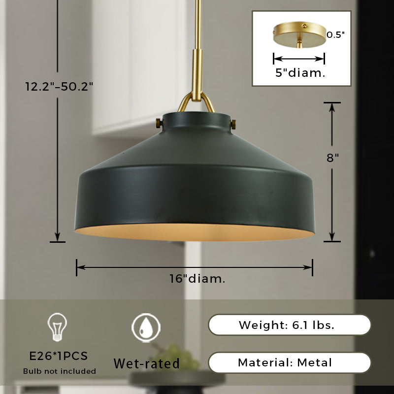VersaGlow Premium Metal Pendant Light -16*- Elegant Multi-Functional Design with Premium Material for Dining Room
