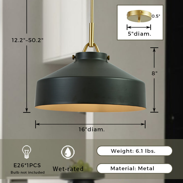 VersaGlow Premium Metal Pendant Light -16*- Elegant Multi-Functional Design with Premium Material for Dining Room