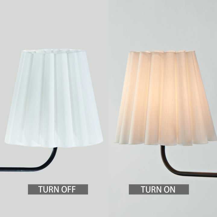 Mid-centry Modern Chandelier with Adjustable Height (18-54"), 3-Light Pendant Light over Table, Scandinavian Kitchen Island Lighting Fixture with Linen Shade for Dining Room Living Room