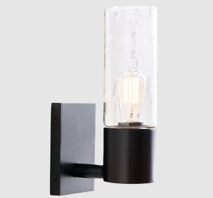 Transparent Glass Cylinder - Sleek Handcrafted Wall Lamps for Optimal Light, Suitable for Bathrooms and Living Rooms