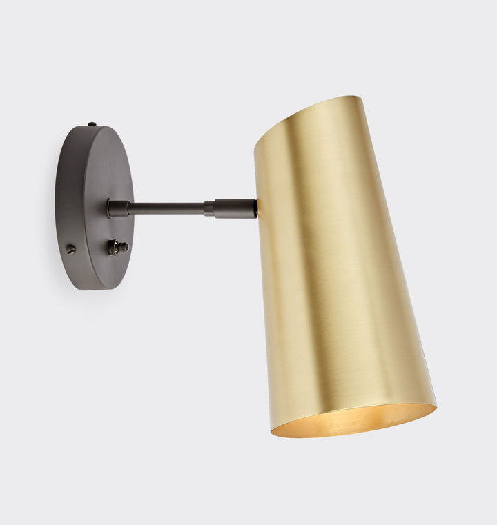 Metal Medium Streamline Glow Sconce - Articulating Brass Wall Lights for Living Room