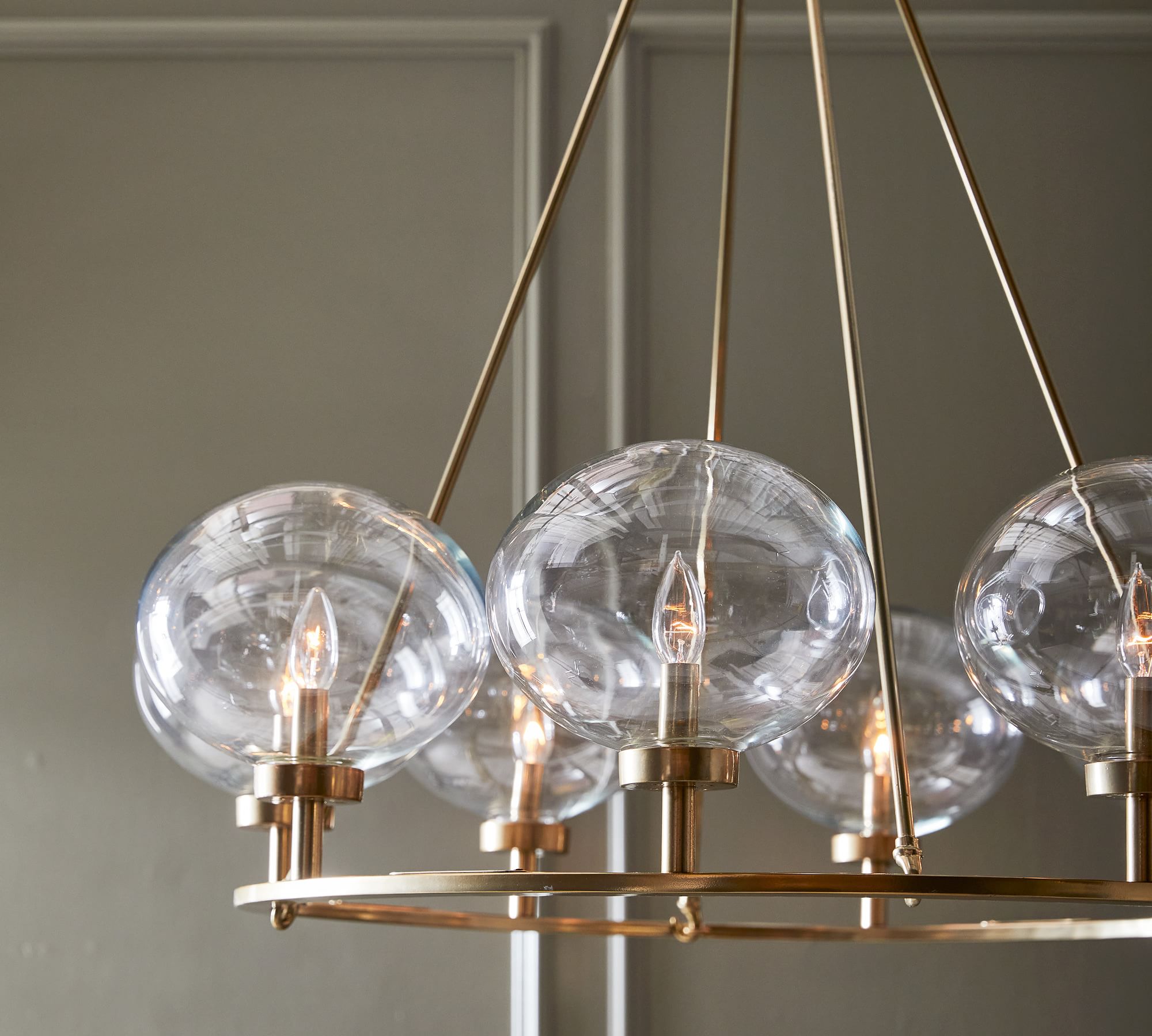 Round on sale globe chandelier