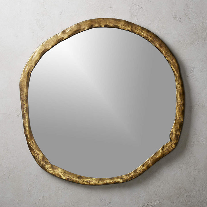 Artisan's Oversized Round Mirror with Rough-Hewn Black Aluminum Frame-Oversized round mirror