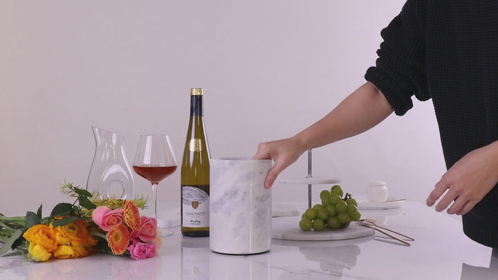 legant White Marble Wine Cooler for Kitchen - Multi-functional Design for Dining Room and Perfect Marble Wine Chiller