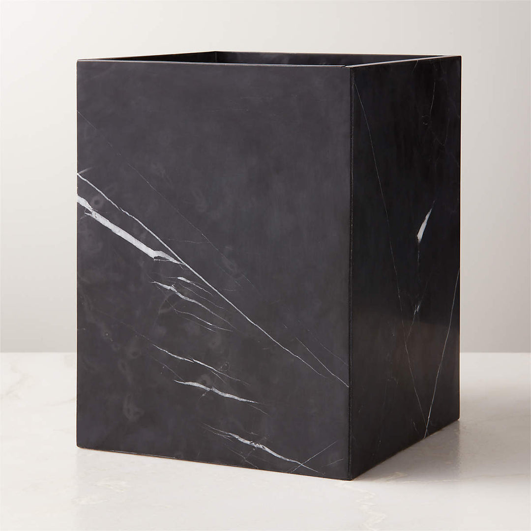 Black Marquina Marble Bath Accessories - Polished Brass
